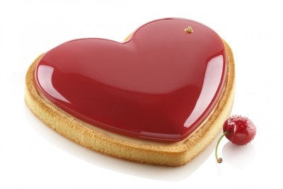 Kit Tart Tarte Ring Love 8 1/8x7 1/2in Silicone Silikomart Ring Pie Heart