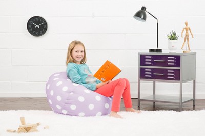 Big Joe Classic Bean Bag Chair, Lavender Polka Dot