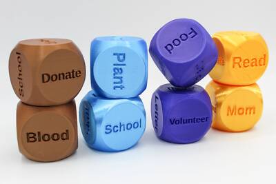 SERVICE IDEA DICE | Leave your Good Deed up to Fate | Set of 2 Unique 1.4'' Dice