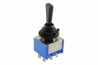 Mini Flat Paddle Toggle Switch 3-way On-Off-On Black