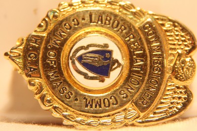 VTG Labor Relations Commissioner HCA Comm. Of Mass Gold Metal Auxilary Badge Pin
