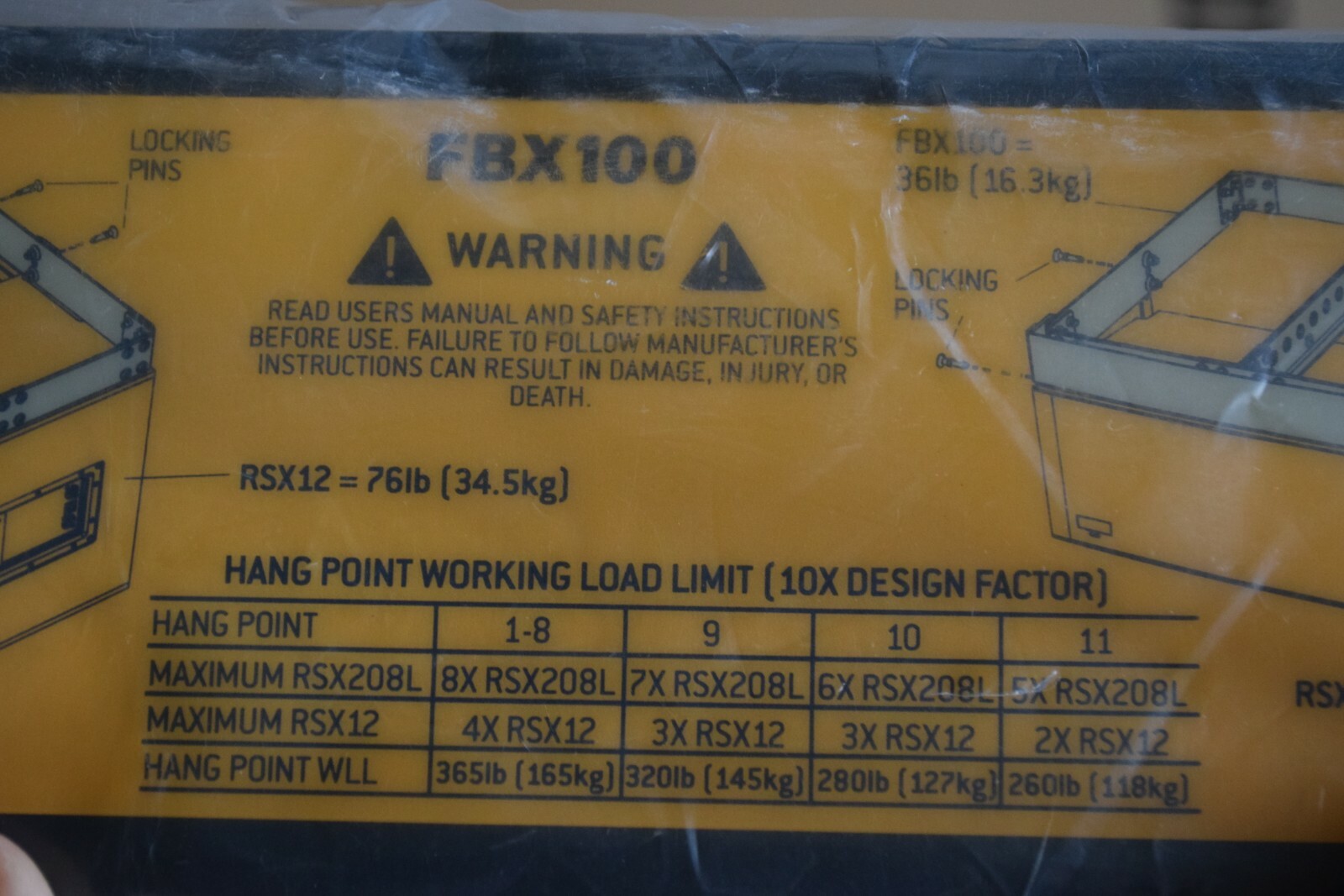 EAW FBX100 FLY BAR FOR RADIUS SERIES RSK208L / RSK12 - 3-WAY SELF-POWERED - NEW