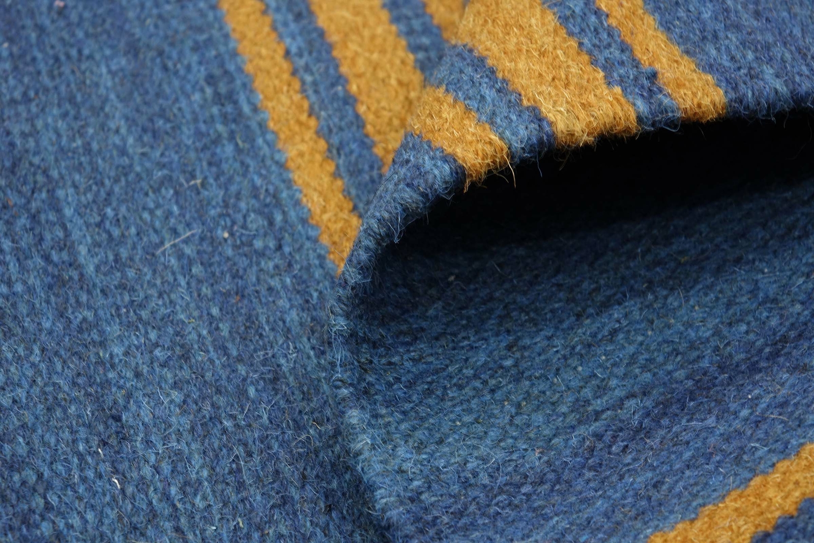 Kelim 140x70 Handgewebt Teppich 70x140 Blau Streifen ...