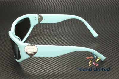 Pre-owned Tiffany & Co Tiffany Tf4217 838887 Tiffany Blue Dark Grey 59 Mm Women's Sunglasses In Gray
