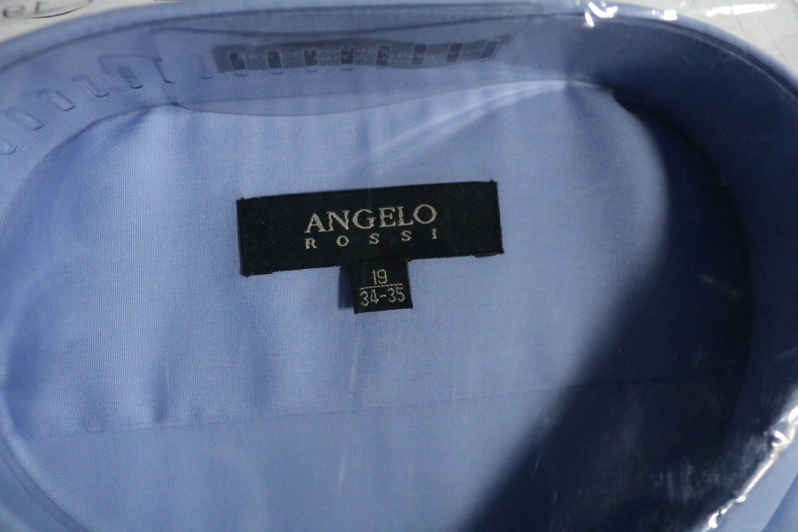 Mens Angel Rossi Light Blue Dress Shirt 19 34-35 NEW - Picture 3 of 4
