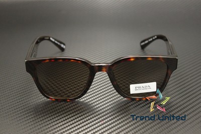 Pre-owned Prada Pr A04s 17n08t Havana Brown 52 Mm Men's Sunglasses