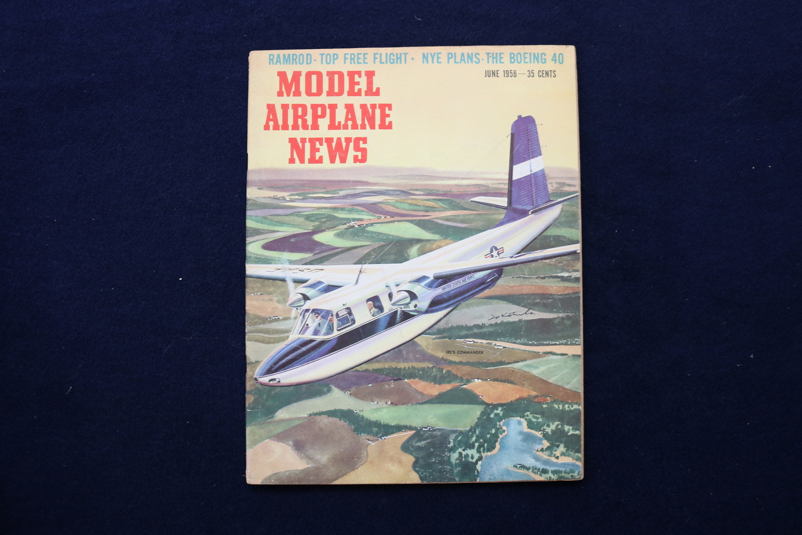 1956 JUNE MODEL AIRPLANE NEWS MAGAZINE IKE'S COMMANDER COVER E 11518