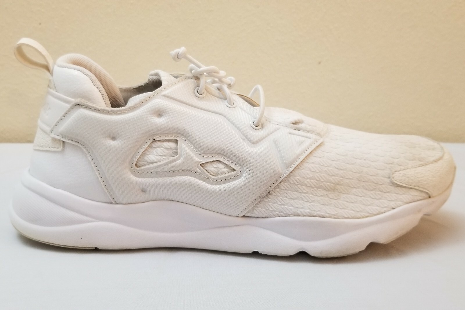 Reebok Mens Furylite Leather/Knitwear Trainers AR2784 White