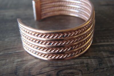 Navajo Native American Jewelry Handmade Copper Bracelet Verna Tahe!
