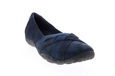 Clarks Haley Jay 26146930 Женские синие замшевые балетки без шнуровки на плоской подошве