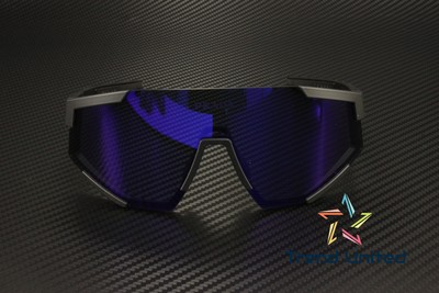 Pre-owned Prada Linea Rossa Ps 04ws Dg070a Black Blue Mirror Violet 39 Mm Men's Sunglasses In Dark Blue Mirror Violet