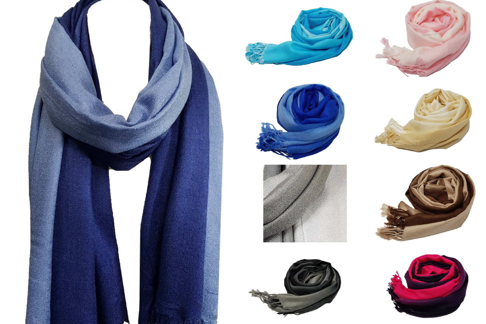 Ladies Soft Toned Blend Pashmina Shawl Scarf Wrap