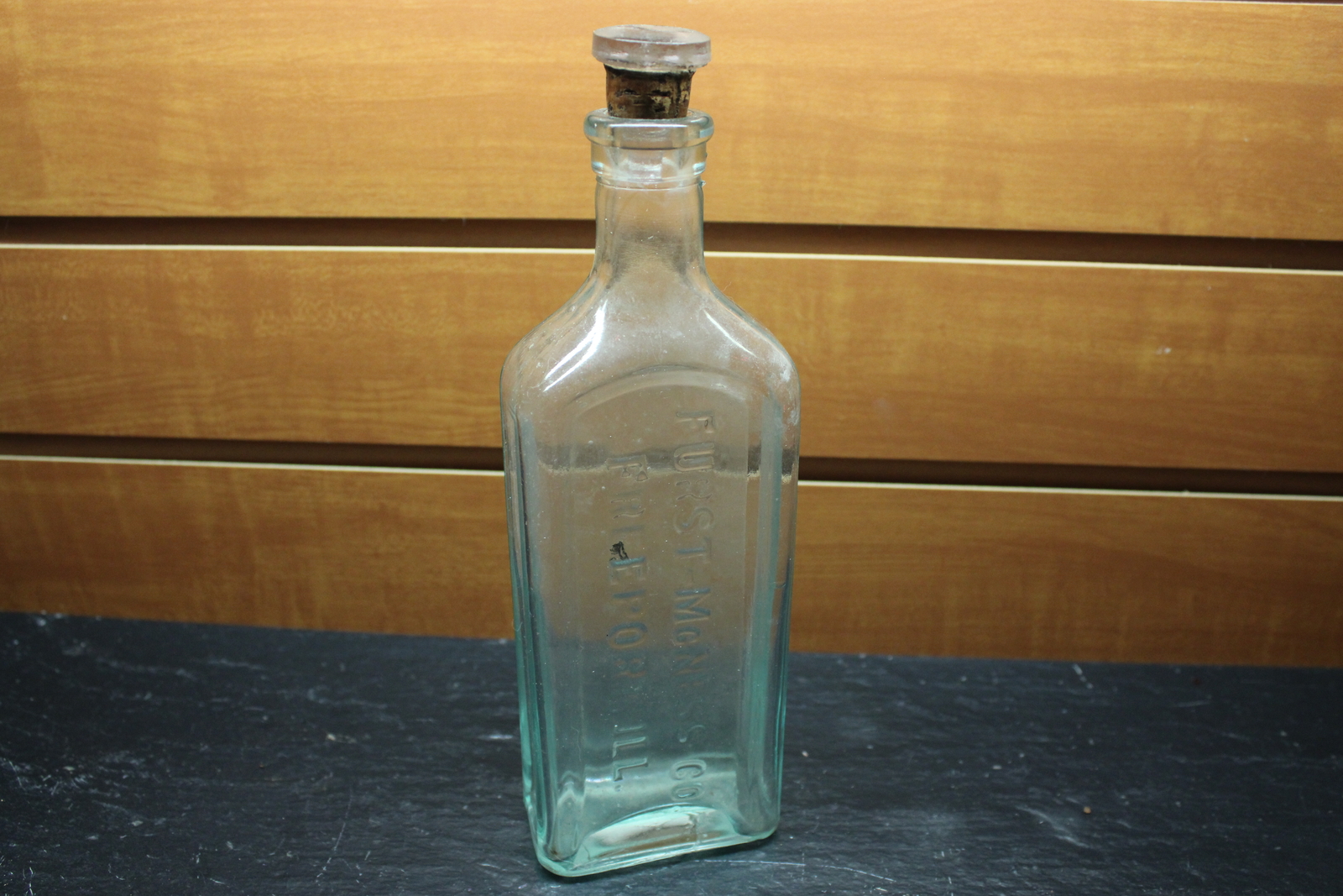 Vintage Bottle Furst McNess Co Freeport Illinois Clear Glass Bottle 6oz