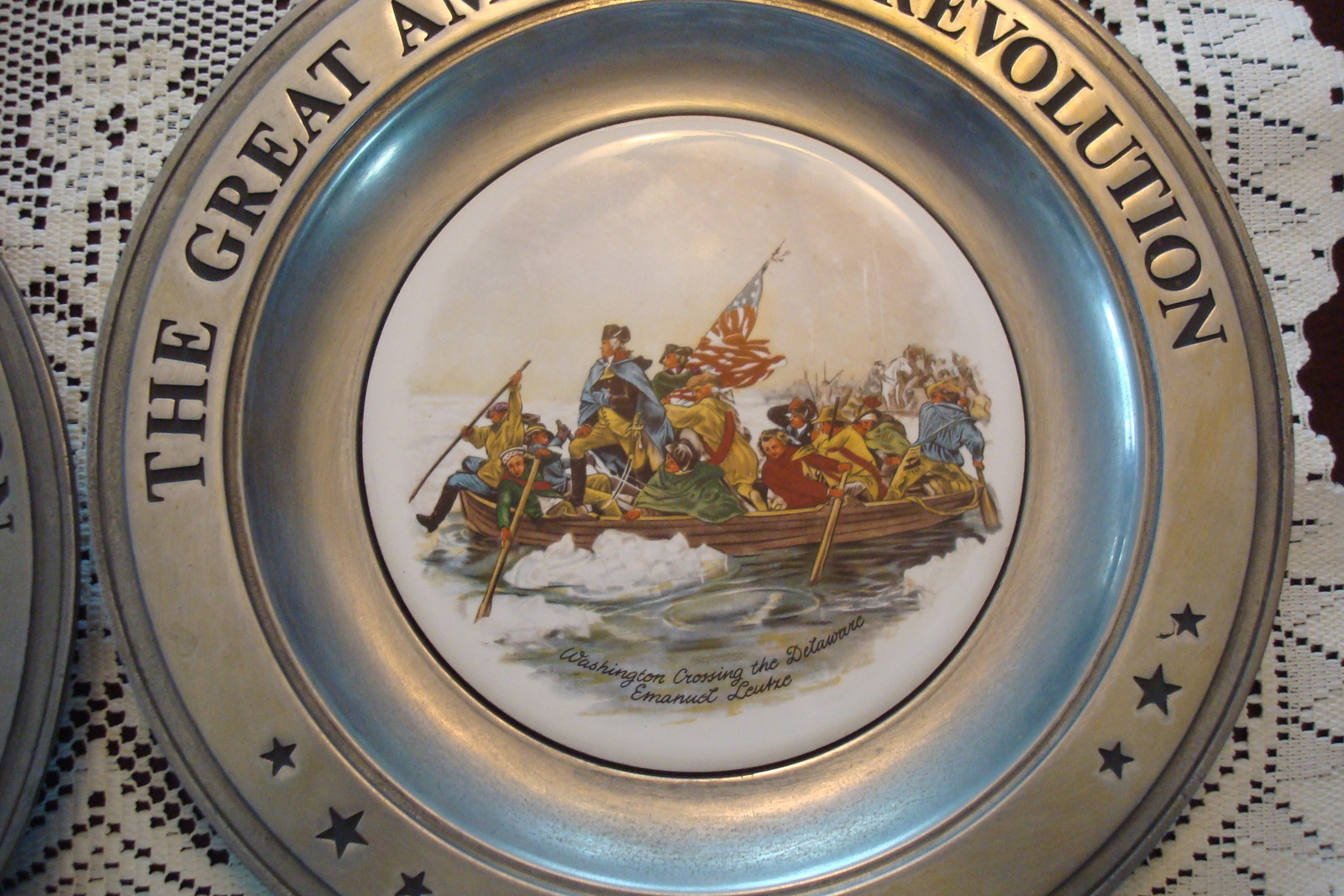 The Great American Revolution 6 PEWTER CERAMIC CENTER PLATES CANTON OH eBay