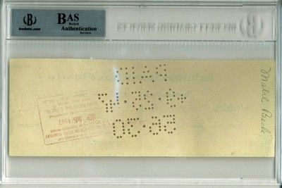 Orville Wright Authentic Signed 3x8.5 Check Dated September 25, 1947 BAS Slabbed