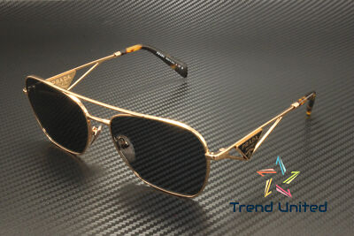 Pre-owned Prada Pr A50s Svf09t Rose Gold Dark Grey 59 Mm Women's Sunglasses In Gray
