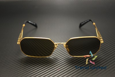Pre-owned Prada Pr A51s 15n01t Matte Gold Dark Brown 58 Mm Women's Sunglasses