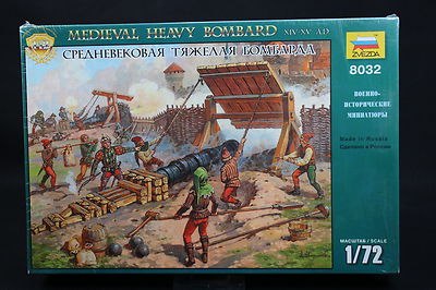 XV026 ZVEZDA 1/72 maquette 8032 Medieval Heavy Bombard XIV-XV A.D.
