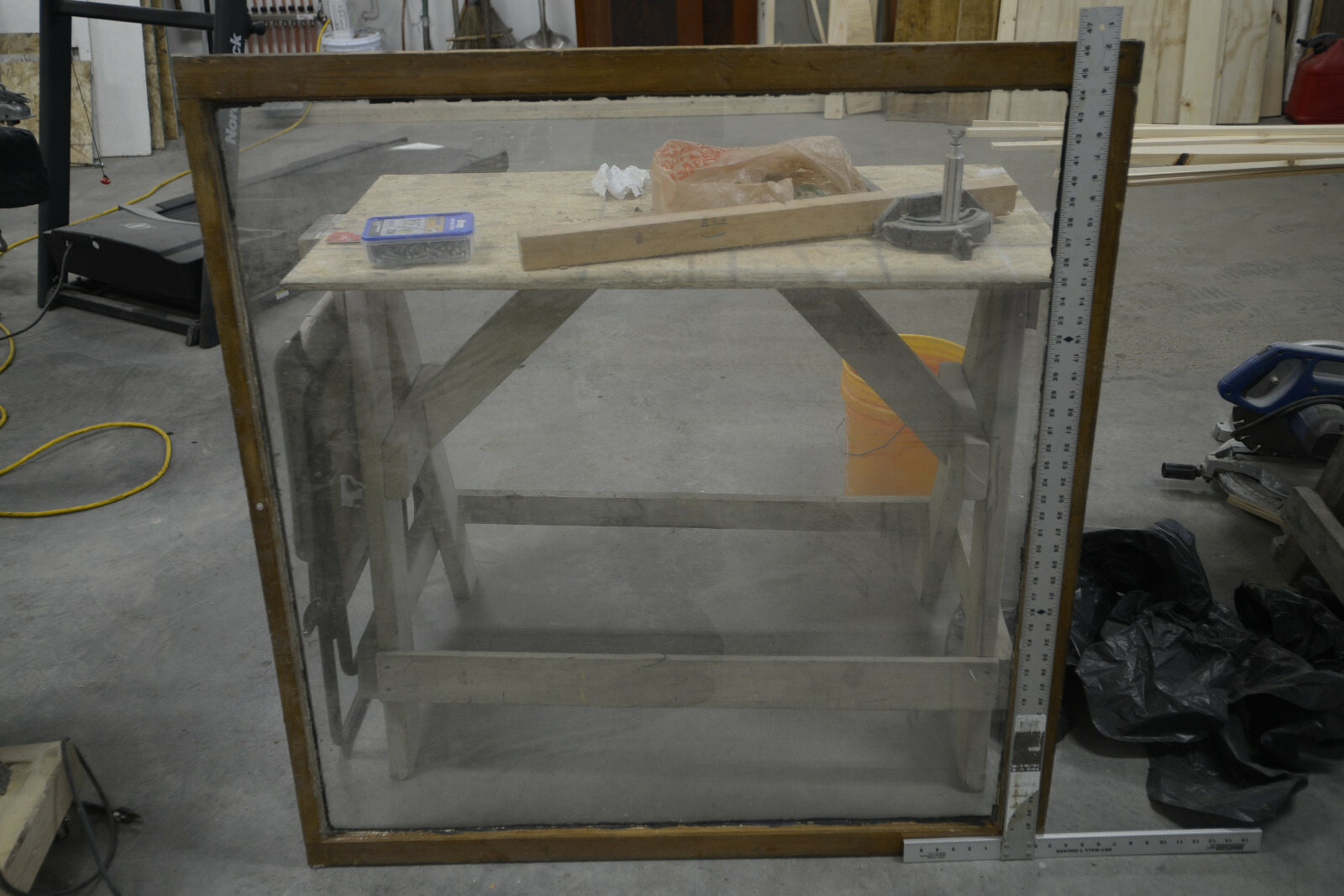 Antique Glass Large Bay Window 46 x 44 Victorian vintage antique window