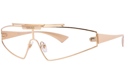 Pre-owned Versace Ve2265 100287 Sunglasses Gold/grey 140mm W/extra Interchangeable Lenses In Gray