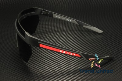 Pre-owned Prada Linea Rossa Ps 01ys 1bo03u Mt Black Dk Grey External Ar 44 Mens Sunglasses In Gray