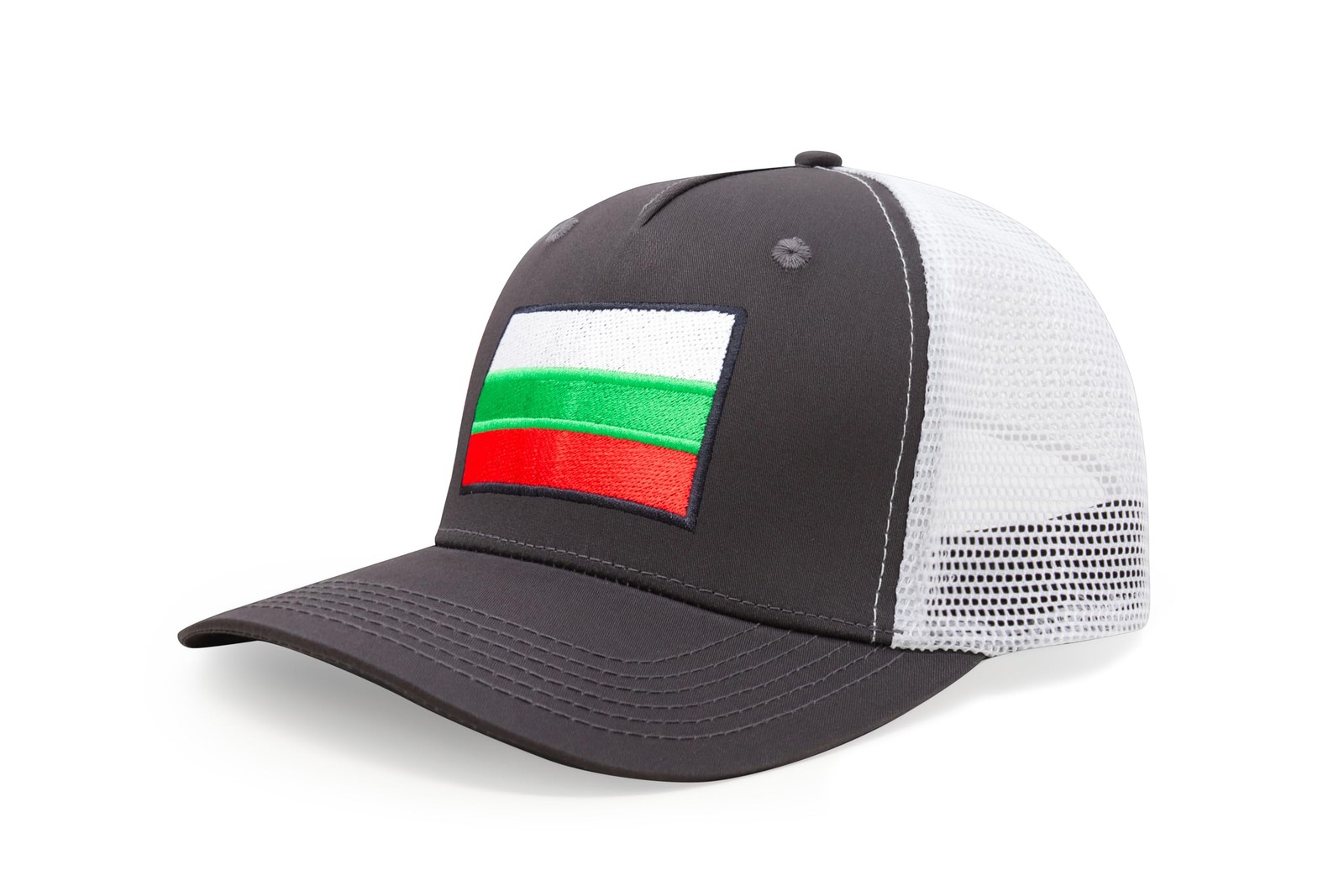 Country Hat Adjustable Snapback Trucker Baseball Cap (Bulgaria, Grey White)