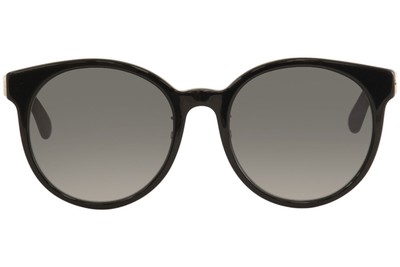 Pre-owned Gucci Women's Gg0416sk Gg/0416/sk 001 Black/blue/red/white Round Sunglasses 55mm