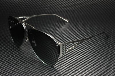 Pre-owned Bottega Veneta Bv1066s 001 Pilot Navigator Silver Blue 65 Mm Women's Sunglasses In Gradient Blue