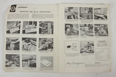 DeWalt Instruction Maintenence Parts Manual For 10