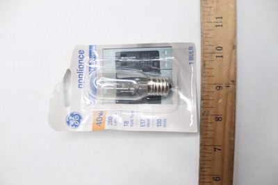 GE Appliance Microwave Oven Bulb 40W 200 Lumens T8 E17 Base 130V 84081