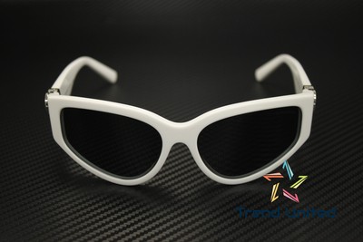 Pre-owned Tiffany & Co Tiffany Tf4217 839287 Bright White Dark Grey 59 Mm Women's Sunglasses In Gray