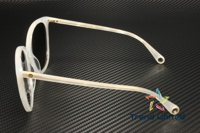 Pre-owned Gucci Gg1076s 003 Round Oval Panthos Acetate White Grey 56 Mm Women's Sunglasses In Gray