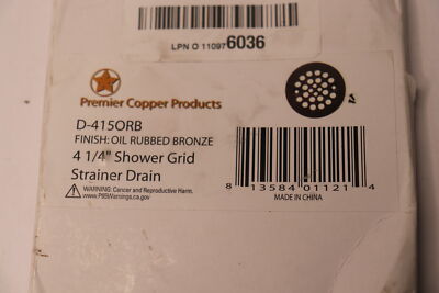 Premier Copper Products 4.25 in. Round Shower Drain Cover, Oil Rubbed Bronze