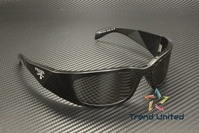 Pre-owned Prada Pr A19s 1ab5s0 Black Dark Grey 60 Mm Men's Sunglasses In Gray