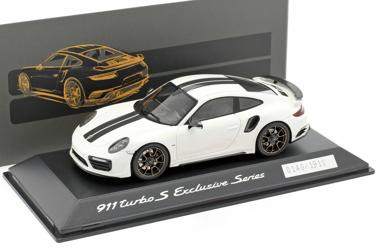 Porsche 911 991 Turbo S Exclusive Series White Black 1 43 Spark Genuine New Ebay