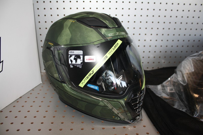 【 sige  】 Icon Airflite Battlescar 2 Motorcycle Helmet Green Camo XS