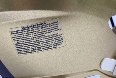 Warning Label Decal For Football Helmets