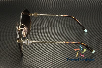 Pre-owned Tiffany & Co Tiffany Tf3077 60213b Pale Gold Brown Gradient 60 Mm Women's Sunglasses