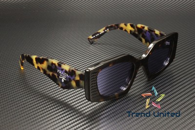 Pre-owned Prada Pr 15ys 2au05q Tortoise Violet Mirror Inter Silver 51 Mm Womens Sunglasses In Violet Mirror Internal Silver
