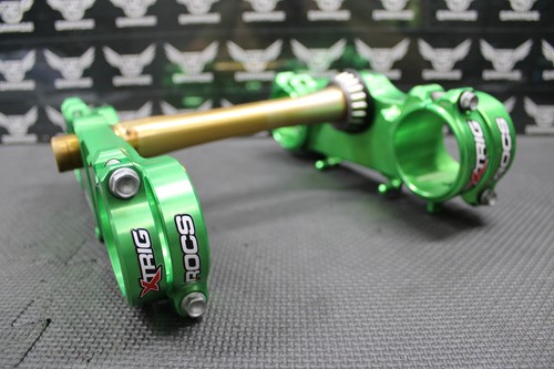 19-24 KAWASAKI KX450 KX450F XTRIG ROCS TRIPLE CLAMPS GREEN 23MM TREE STEM CLAMP