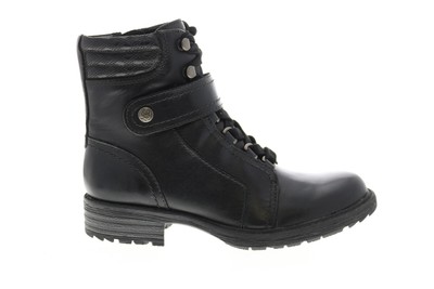 

Earth Everest Alpine Женские черные кожаные повседневные модельные ботинки на молнии 5, Черный, Earth Everest Alpine Boot