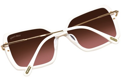 TOM FORD TOM FORD JOANNA TF1039 25F SUNGLASSES WOMEN'S SHINY IVORY/AMBER GRADIENT 59MM