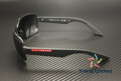 Pre-owned Prada Linea Rossa Ps 50zs 1bo09r Matte Black Blue Tuning 65 Mm Men's Sunglasses