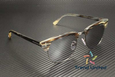 TOM FORD TOM FORD FT0705 P 61D HORN GREEN HORN SMOKE POLARIZED 53 MM MEN'S SUNGLASSES