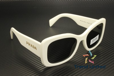 Pre-owned Prada Pr A08s 1425s0 Talc Dark Grey 56 Mm Women's Sunglasses In Gray