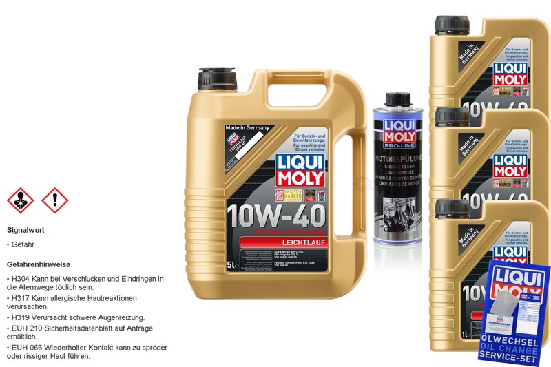 8l Liqui Moly Leichtlauf 10w-40 Huile Moteur Pro-Line MotorspÃ¼Lung Motorreiniger