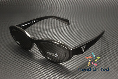 Pre-owned Prada Pr 26zs 16k08z Black Dark Grey 55 Mm Women's Sunglasses In Gray
