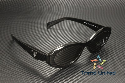 Pre-owned Prada Pr 26zs 16k08z Black Dark Grey 55 Mm Women's Sunglasses In Gray