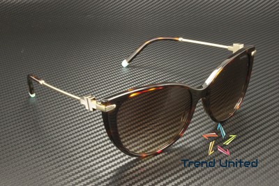 Pre-owned Tiffany & Co . Tf4178 80153b Havana Brown Gradient 57 Mm Women's Sunglasses