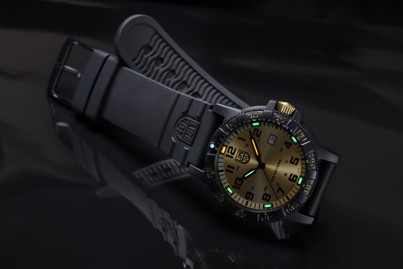 Pre-owned Luminox Watch Xs.0325.gp Leatherback Sea Turtle Giant 44 Mm, Outdoor Watch